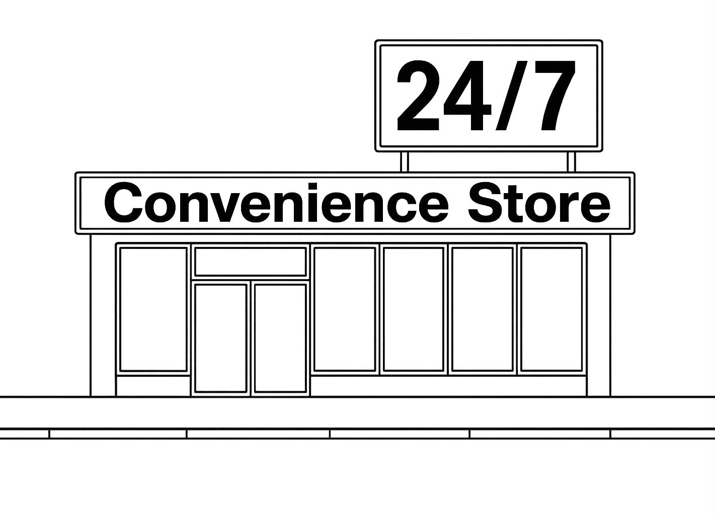 Convenience store interior