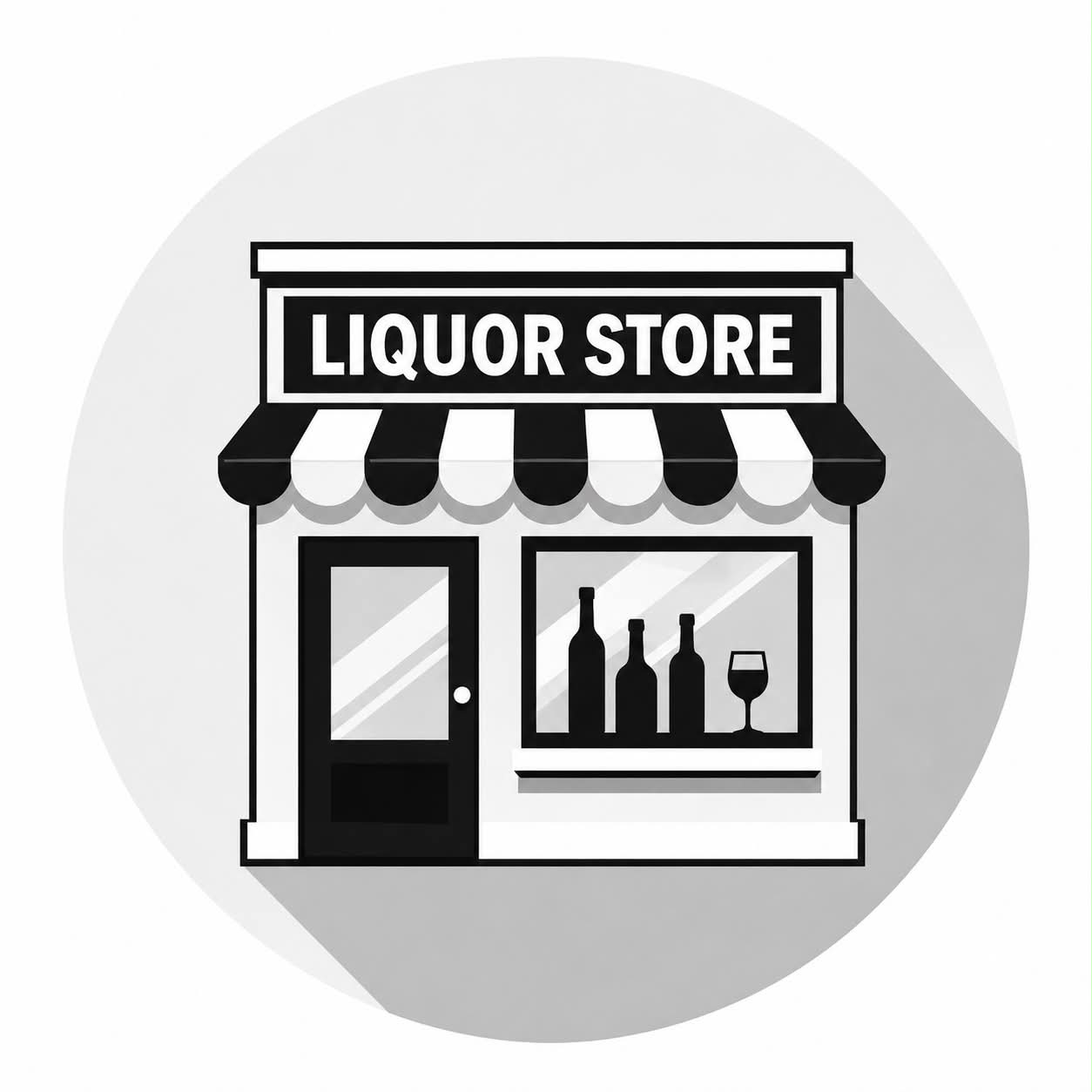 Liquor store shelves